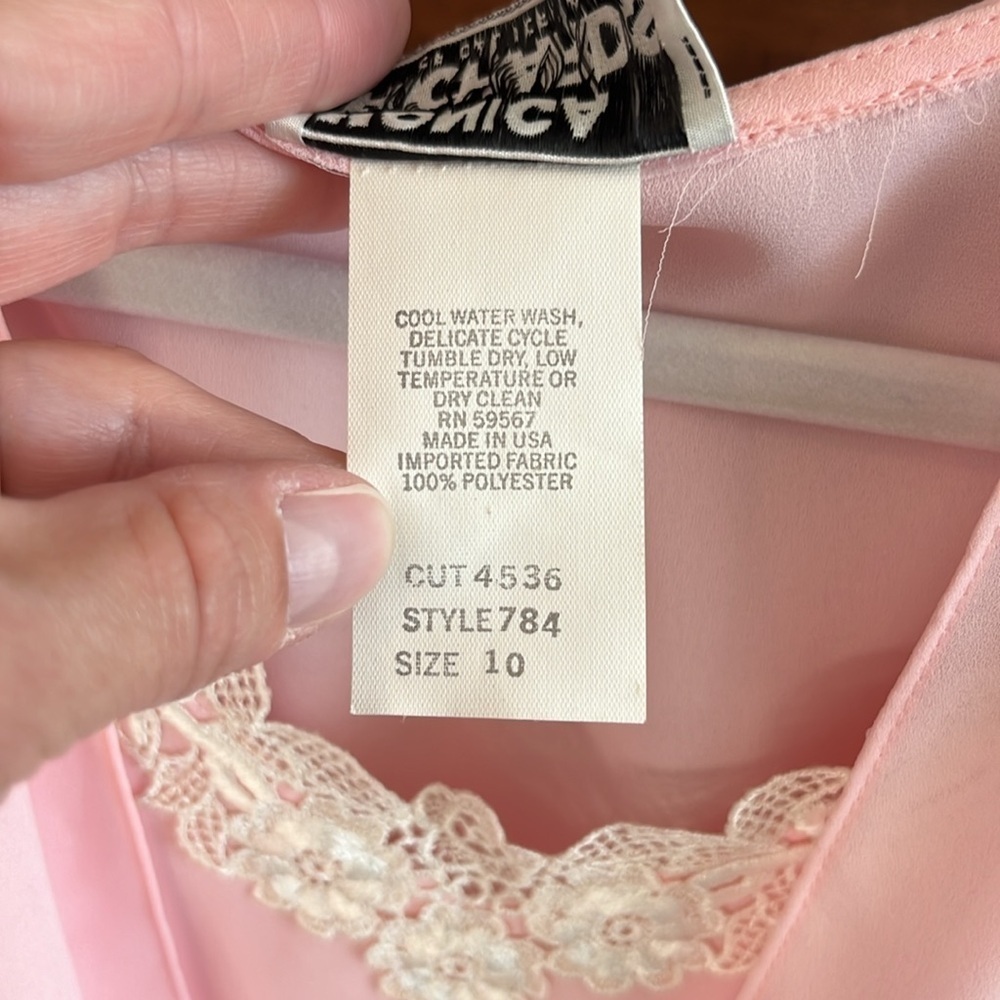 Light pink vintage dress balletcore feminine coquette fairy whimsical size 10 - Picture 6 of 11
